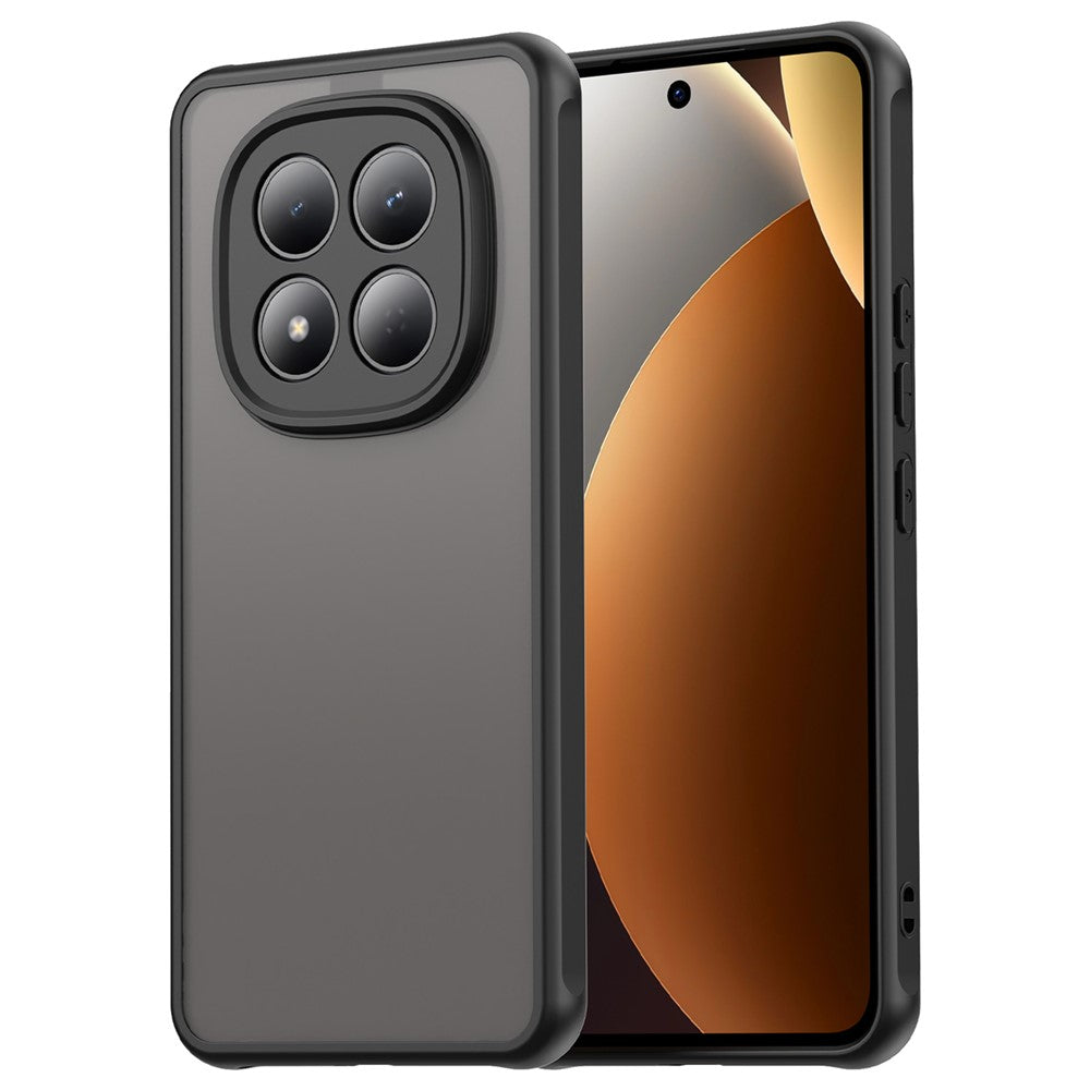 For Xiaomi Redmi Note 15 Pro 4G (Global) Case Drop Proof Airbags Frosted Translucent PC + TPU Phone Back Cover - Black
