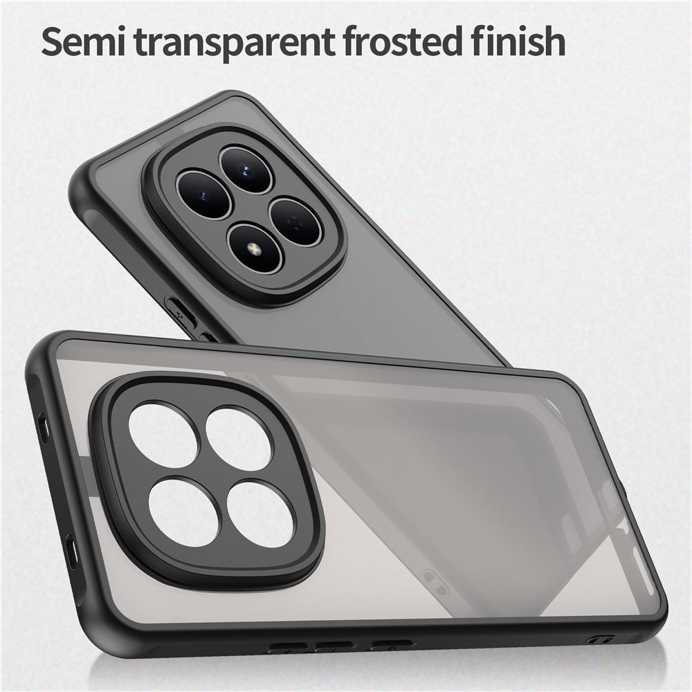 For Xiaomi Redmi Note 15 Pro 4G (Global) Case Drop Proof Airbags Frosted Translucent PC + TPU Phone Back Cover - Black