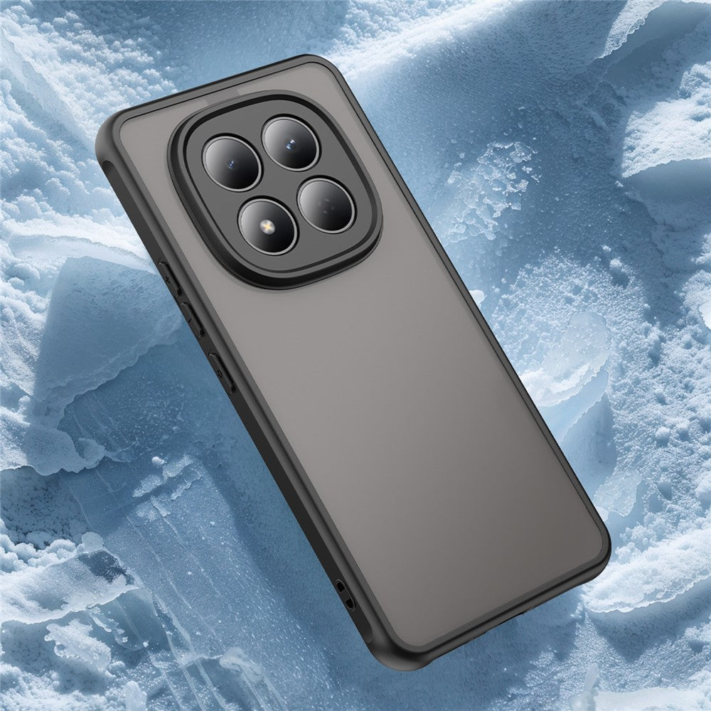 For Xiaomi Redmi Note 15 Pro 4G (Global) Case Drop Proof Airbags Frosted Translucent PC + TPU Phone Back Cover - Black