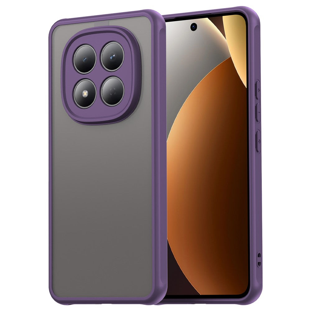 For Xiaomi Redmi Note 15 Pro 4G (Global) Case Drop Proof Airbags Frosted Translucent PC + TPU Phone Back Cover - Purple