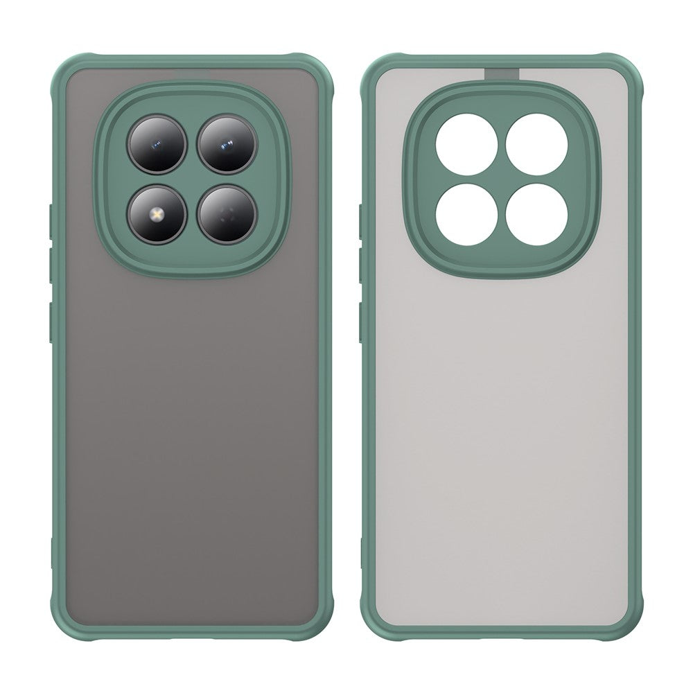 For Xiaomi Redmi Note 15 Pro 4G (Global) Case Drop Proof Airbags Frosted Translucent PC + TPU Phone Back Cover - Green