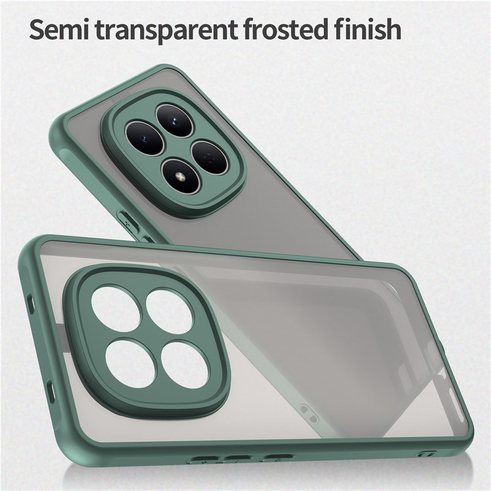 For Xiaomi Redmi Note 15 Pro 4G (Global) Case Drop Proof Airbags Frosted Translucent PC + TPU Phone Back Cover - Green