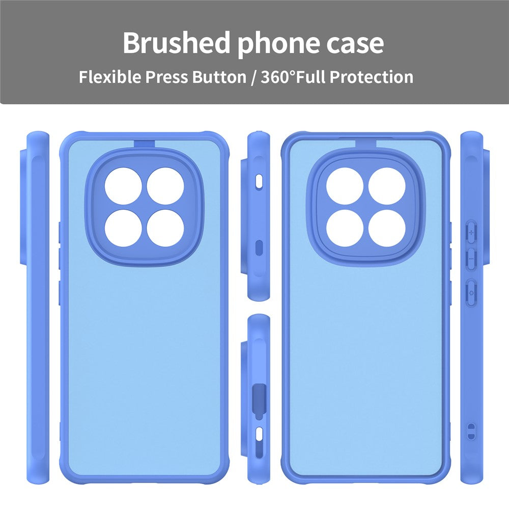 For Xiaomi Redmi Note 15 Pro 4G (Global) Case Drop Proof Airbags Frosted Translucent PC + TPU Phone Back Cover - Baby Blue