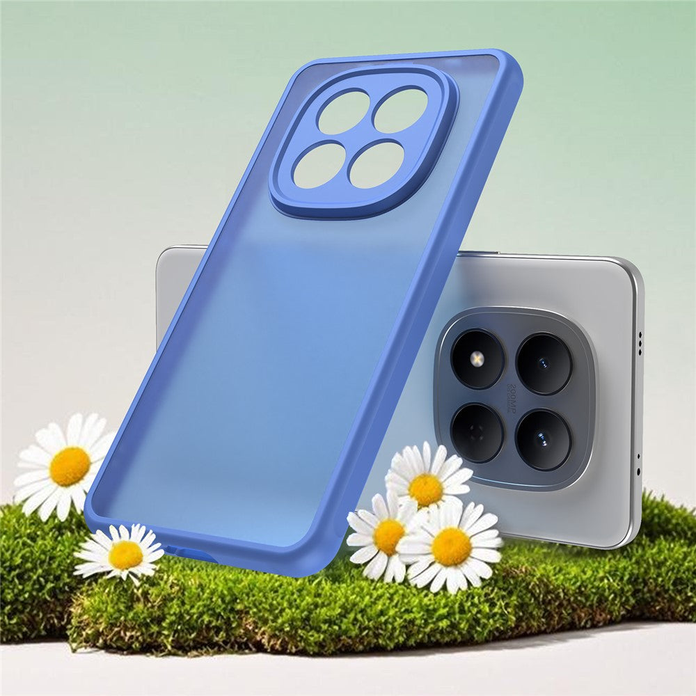 For Xiaomi Redmi Note 15 Pro 4G (Global) Case Drop Proof Airbags Frosted Translucent PC + TPU Phone Back Cover - Baby Blue
