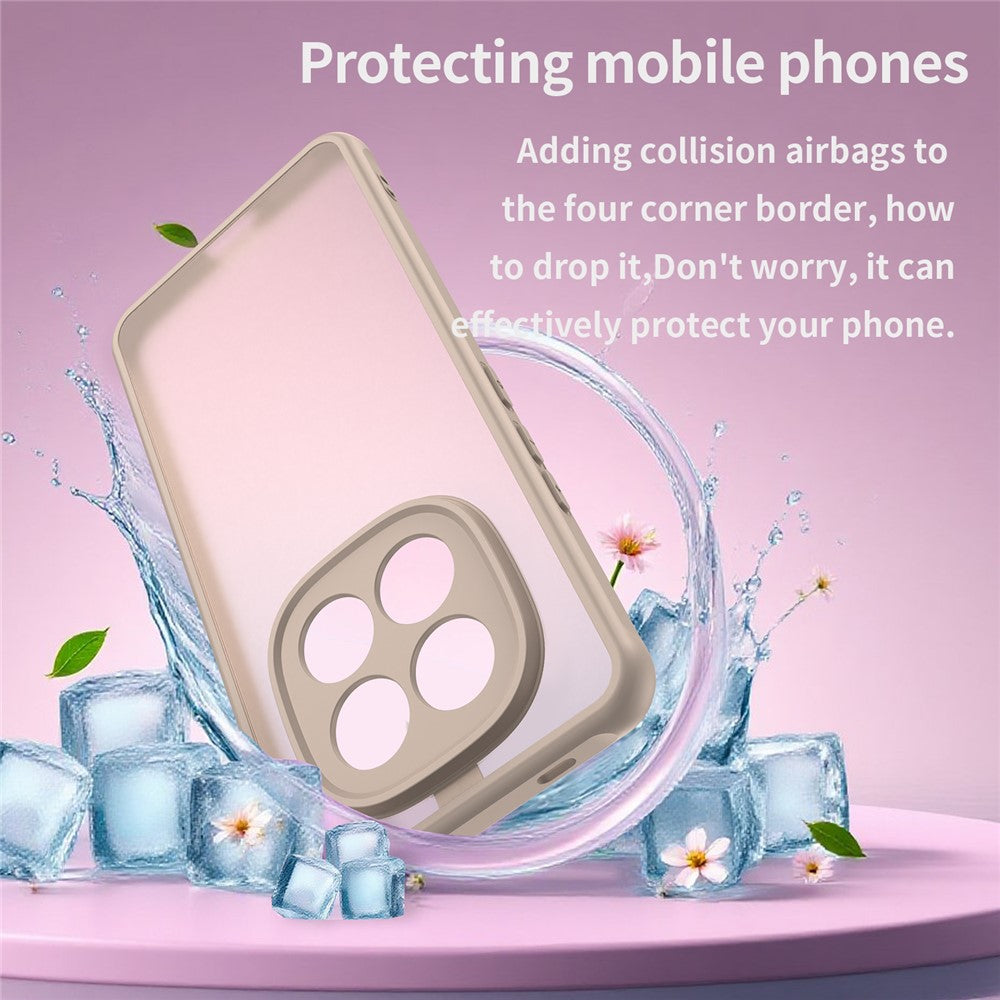 For Xiaomi Redmi Note 15 Pro 4G (Global) Case Drop Proof Airbags Frosted Translucent PC + TPU Phone Back Cover - Orange