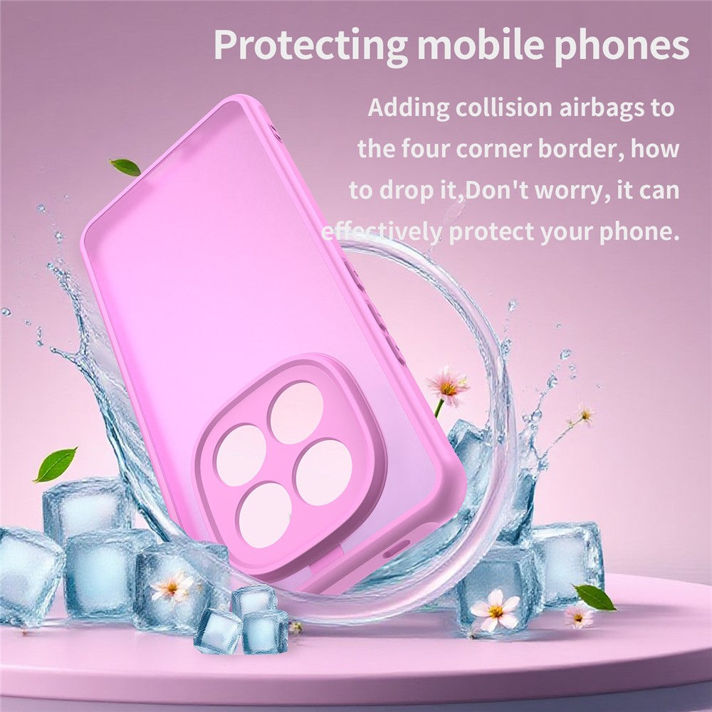 For Xiaomi Redmi Note 15 Pro 4G (Global) Case Drop Proof Airbags Frosted Translucent PC + TPU Phone Back Cover - Light Purple