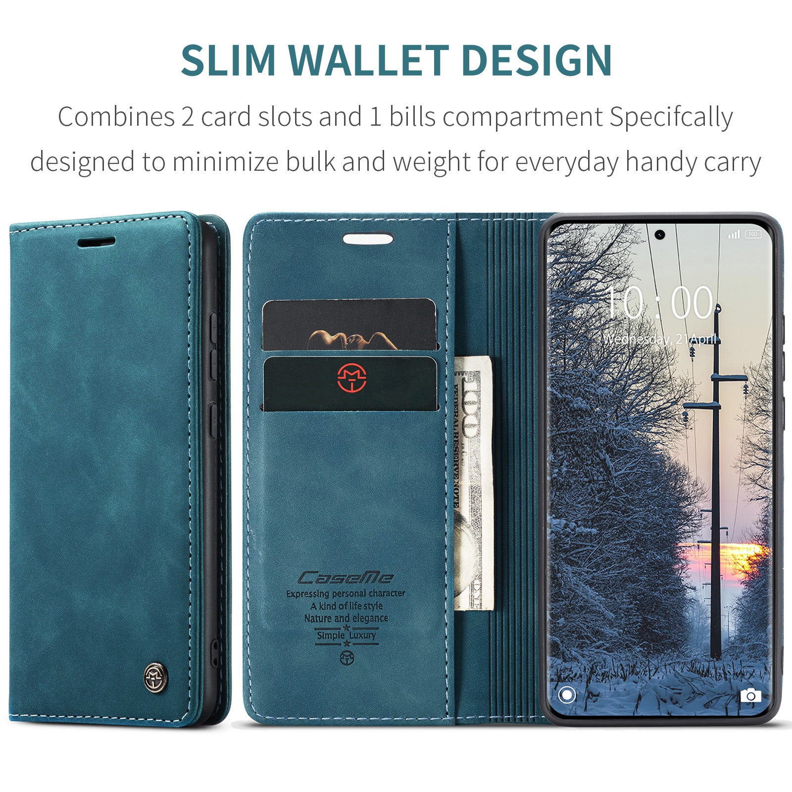 For Xiaomi Redmi Note 15 5G (Global) / Xiaomi Poco M8 5G / Xiaomi Redmi Note 15 4G (Global) Wallet Case CASEME 013 Series PU Leather Phone Cover Stand - Blue