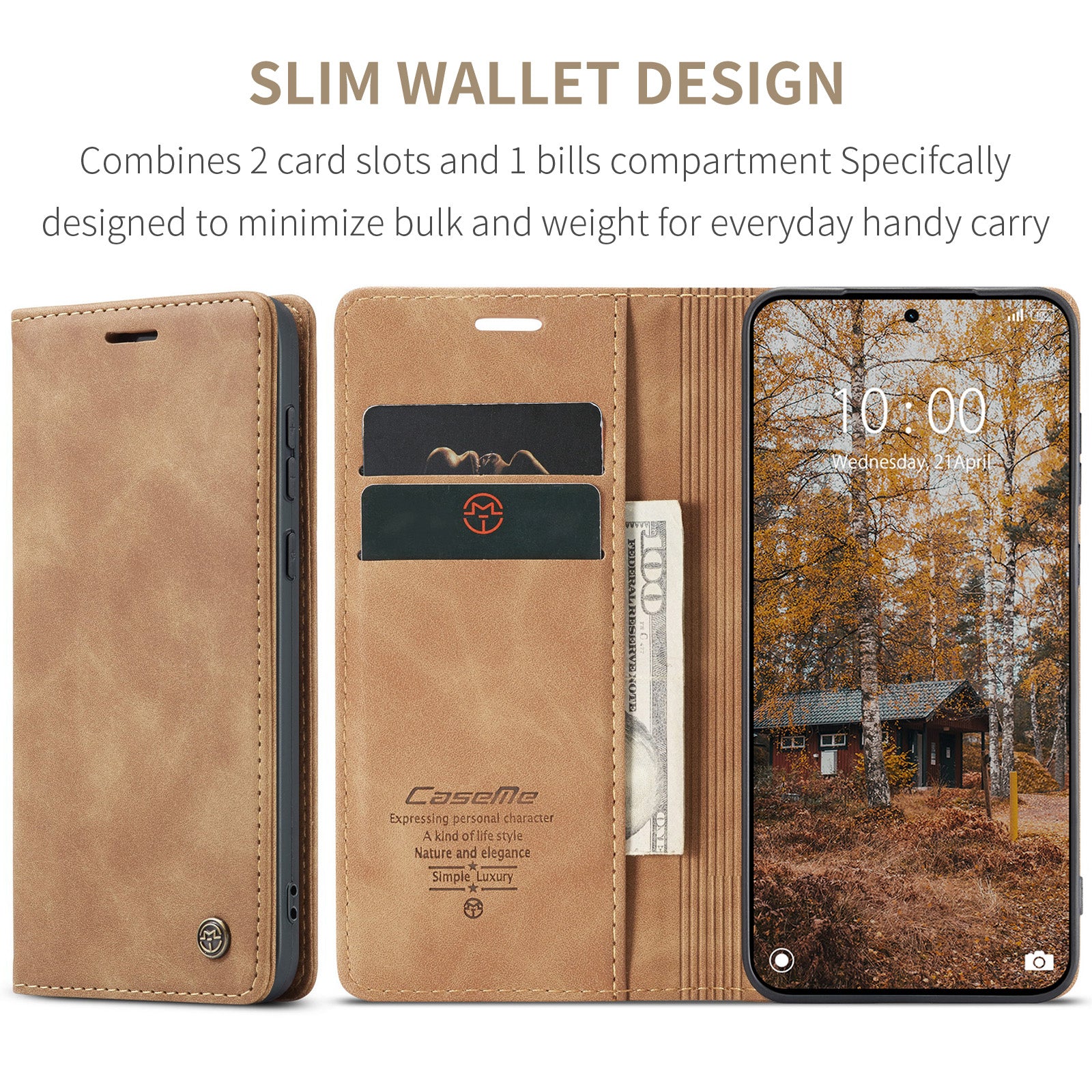 For Xiaomi Poco M8 Pro 5G / Xiaomi Redmi Note 15 Pro+ 5G (Global) Wallet Case CASEME 013 Series PU Leather Phone Cover Stand - Brown