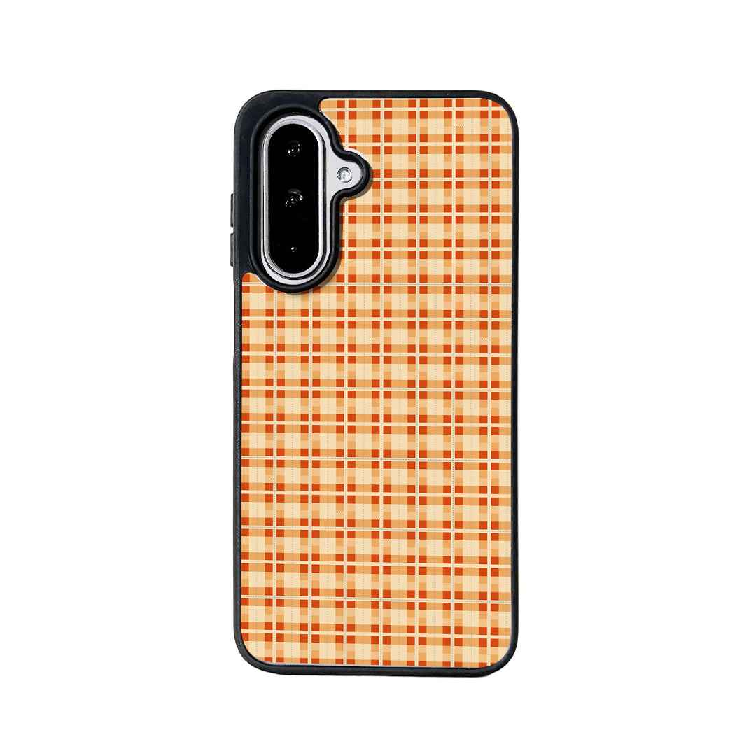 For Samsung Galaxy A57 5G Magnetic Case EYCASE Grid Series Black Edge TPU + Acrylic Cover - British Style Grid