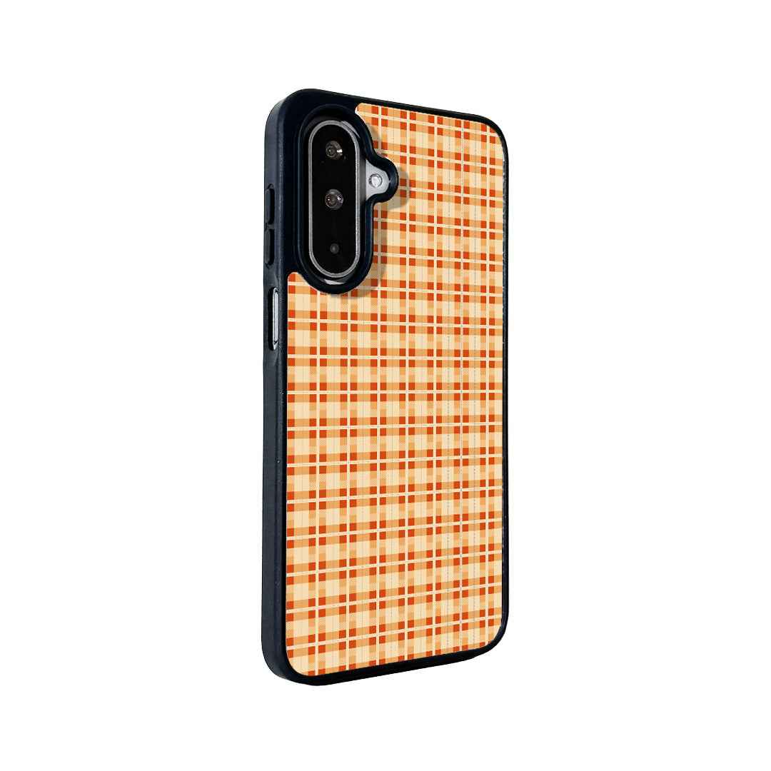 For Samsung Galaxy A57 5G Magnetic Case EYCASE Grid Series Black Edge TPU + Acrylic Cover - British Style Grid