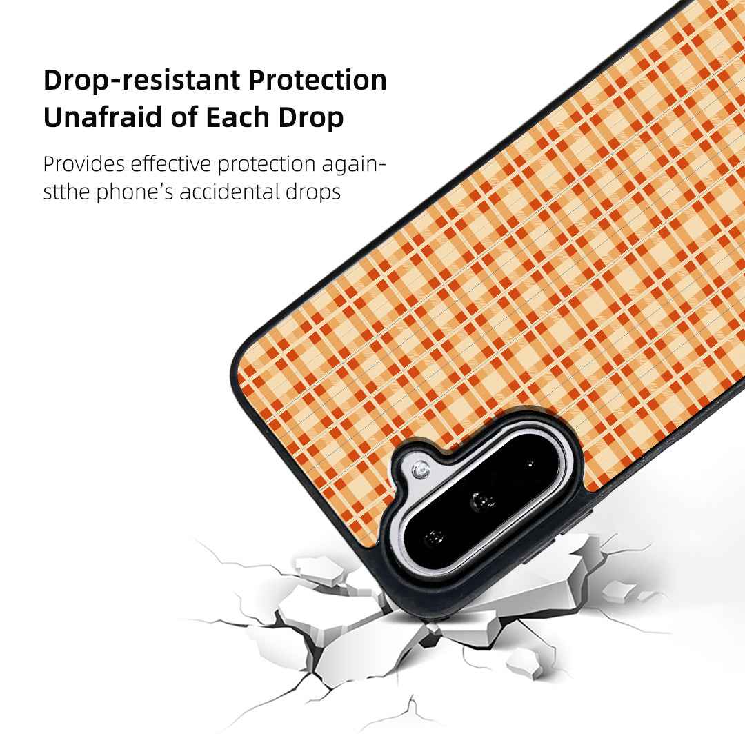 For Samsung Galaxy A57 5G Magnetic Case EYCASE Grid Series Black Edge TPU + Acrylic Cover - British Style Grid
