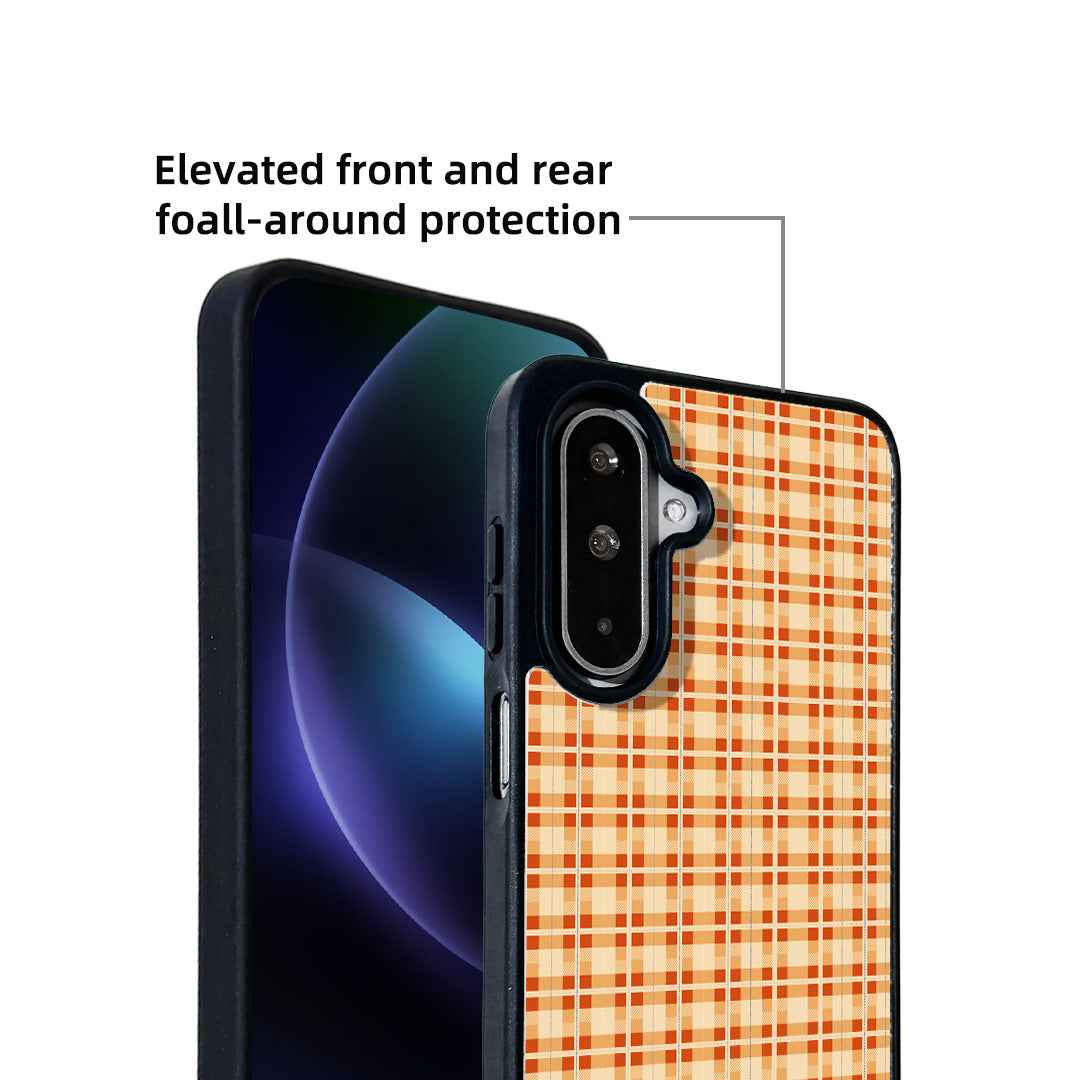 For Samsung Galaxy A57 5G Magnetic Case EYCASE Grid Series Black Edge TPU + Acrylic Cover - British Style Grid