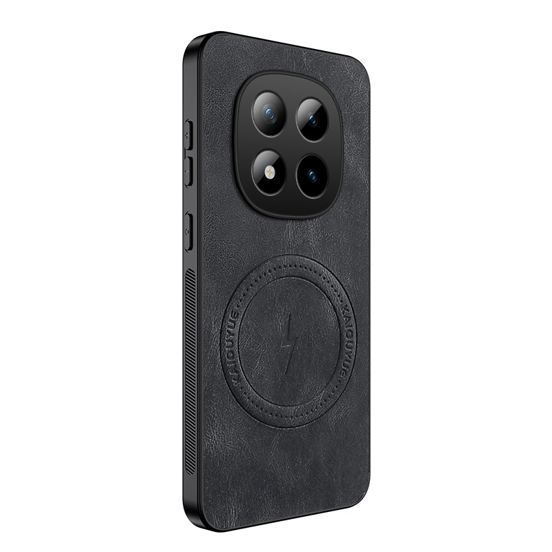 For Xiaomi Redmi Note 15 Pro 4G (Global) Magnetic Case WANLONFENG SD1 Series Nappa Texture PC TPU Phone Cover - Black