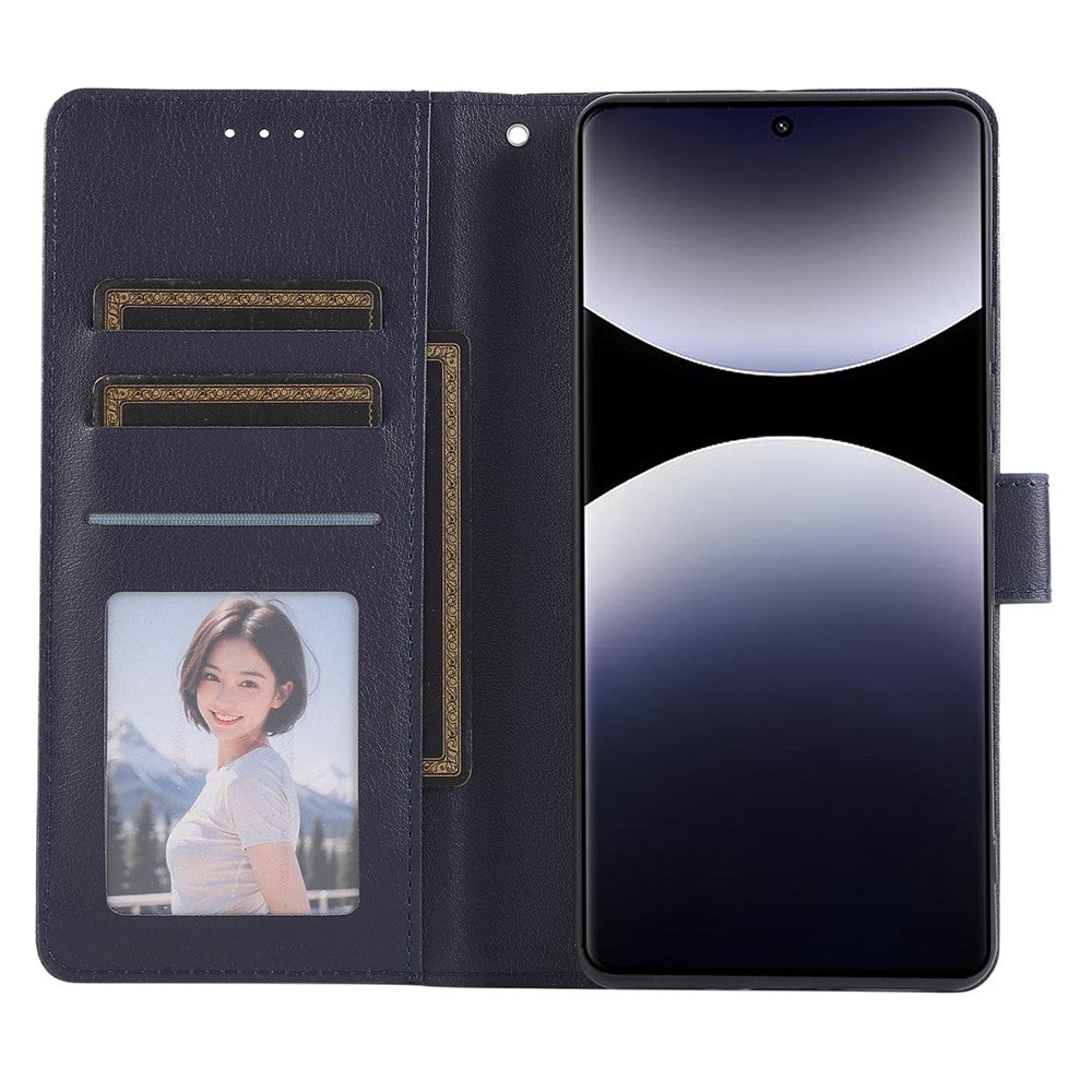For Xiaomi Poco M8 5G / Redmi Note 15 5G (Global) Case PU Leather Wallet Stand Phone Cover with Wrist Strap - Blue