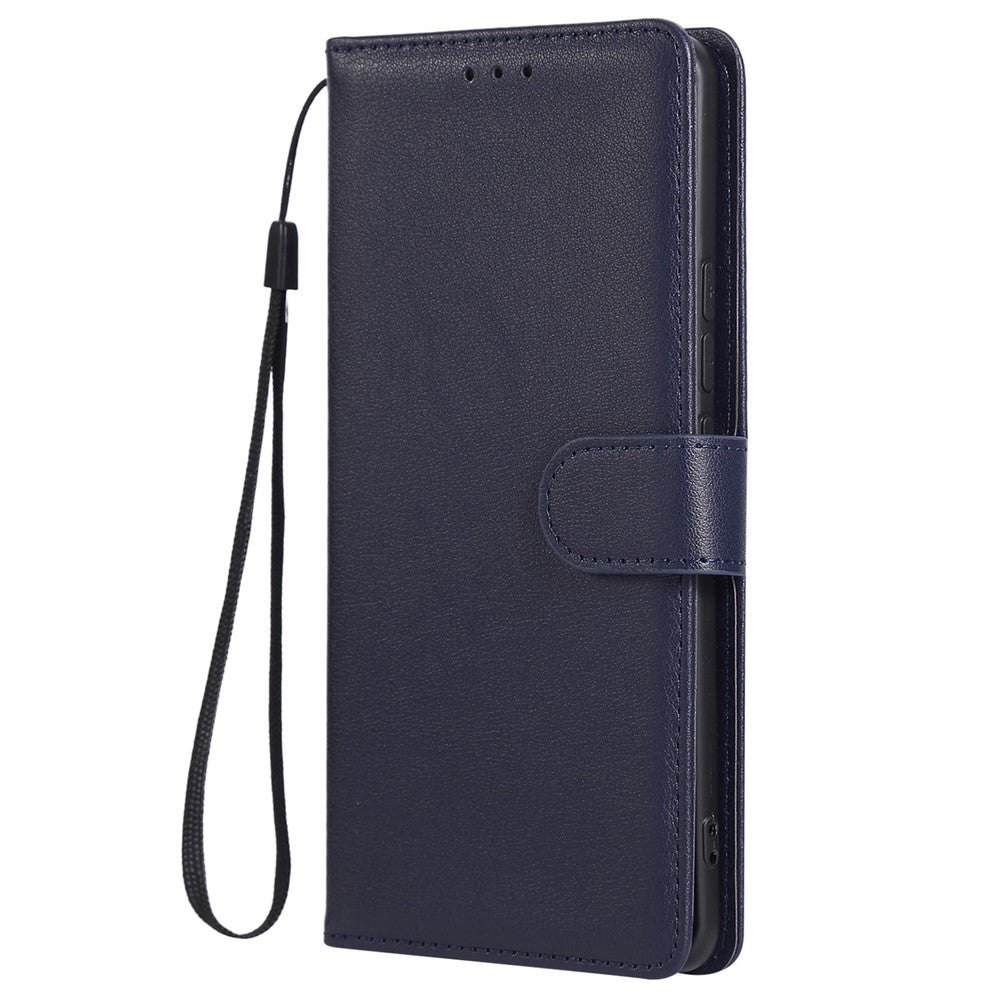For Xiaomi Poco M8 5G / Redmi Note 15 5G (Global) Case PU Leather Wallet Stand Phone Cover with Wrist Strap - Blue