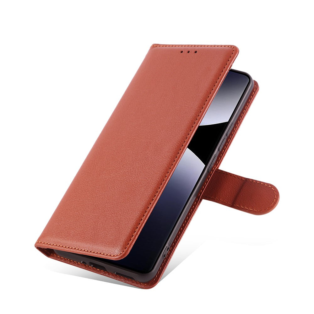 For Xiaomi Poco M8 5G / Redmi Note 15 5G (Global) Case PU Leather Wallet Stand Phone Cover with Wrist Strap - Brown