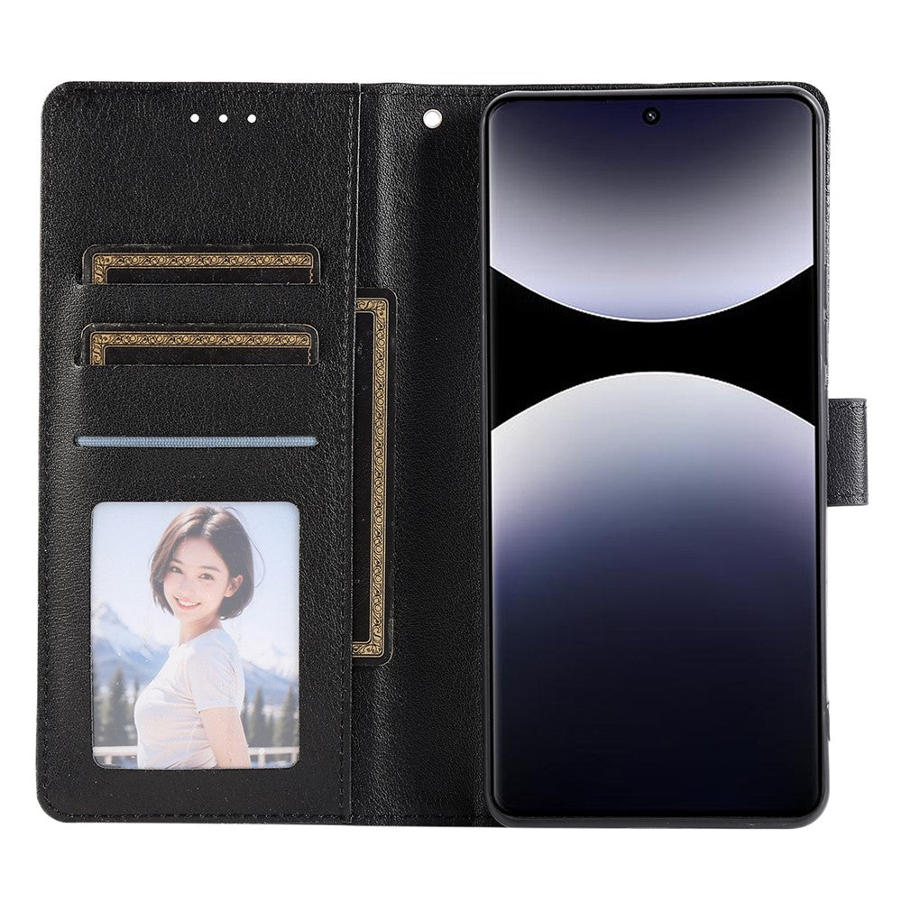 For Xiaomi Poco M8 5G / Redmi Note 15 5G (Global) Case PU Leather Wallet Stand Phone Cover with Wrist Strap - Black