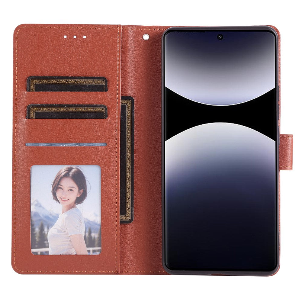 For Xiaomi Redmi Note 15 Pro 5G (Global) Case PU Leather Wallet Stand Phone Cover with Wrist Strap - Brown