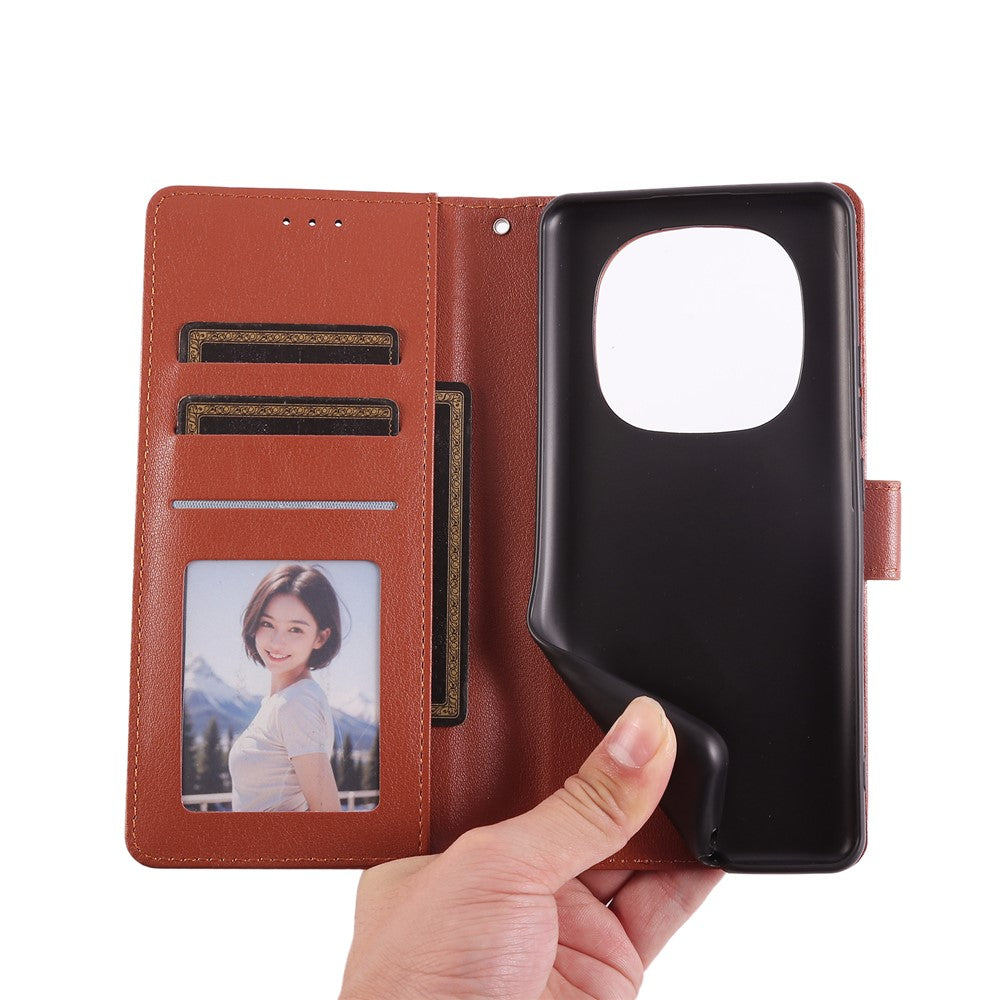 For Xiaomi Redmi Note 15 Pro 5G (Global) Case PU Leather Wallet Stand Phone Cover with Wrist Strap - Brown