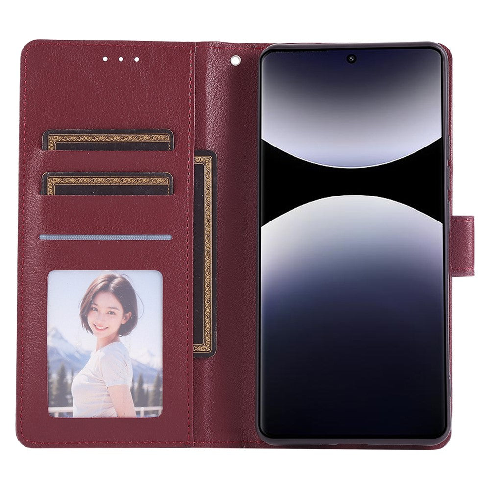 For Xiaomi Redmi Note 15 Pro 5G (Global) Case PU Leather Wallet Stand Phone Cover with Wrist Strap - Wine Red