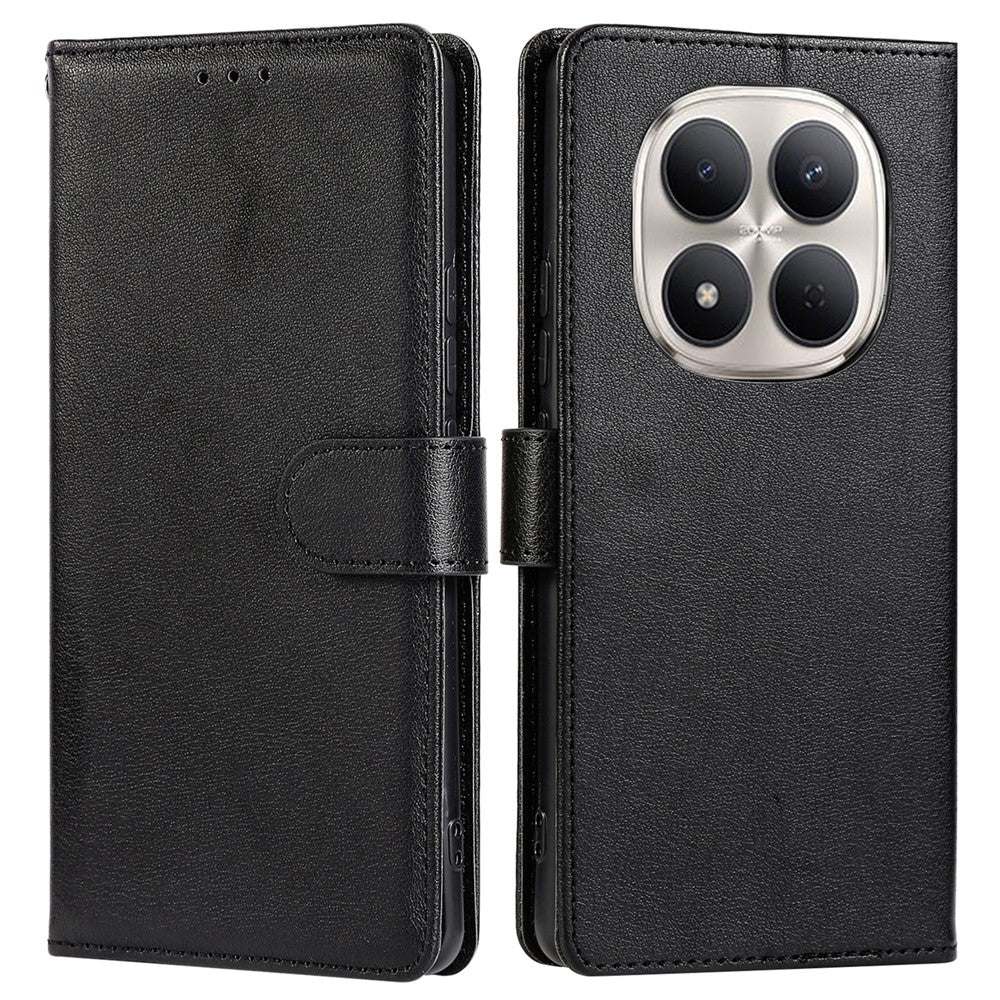 For Xiaomi Redmi Note 15 Pro 5G (Global) Case PU Leather Wallet Stand Phone Cover with Wrist Strap - Black
