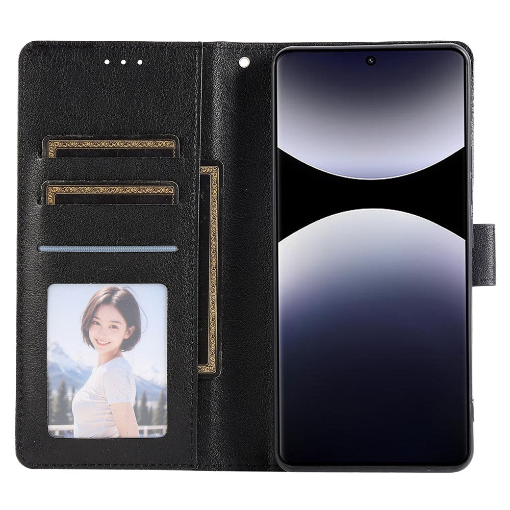 For Xiaomi Redmi Note 15 Pro 5G (Global) Case PU Leather Wallet Stand Phone Cover with Wrist Strap - Black