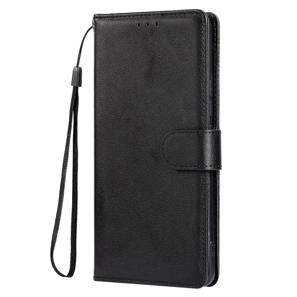 For Xiaomi Redmi Note 15 Pro 5G (Global) Case PU Leather Wallet Stand Phone Cover with Wrist Strap - Black