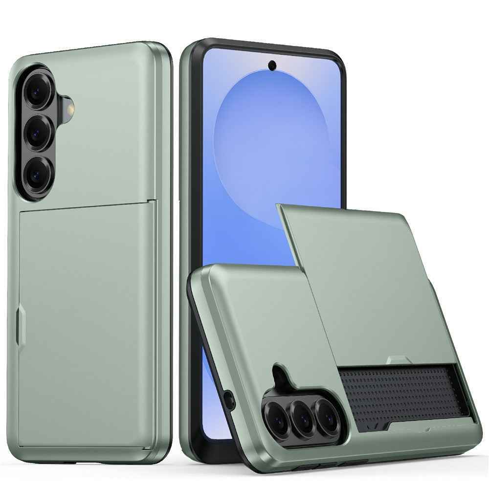 For Samsung Galaxy A57 5G Case with Card Holder TPU + PC Phone Back Cover - Army Green