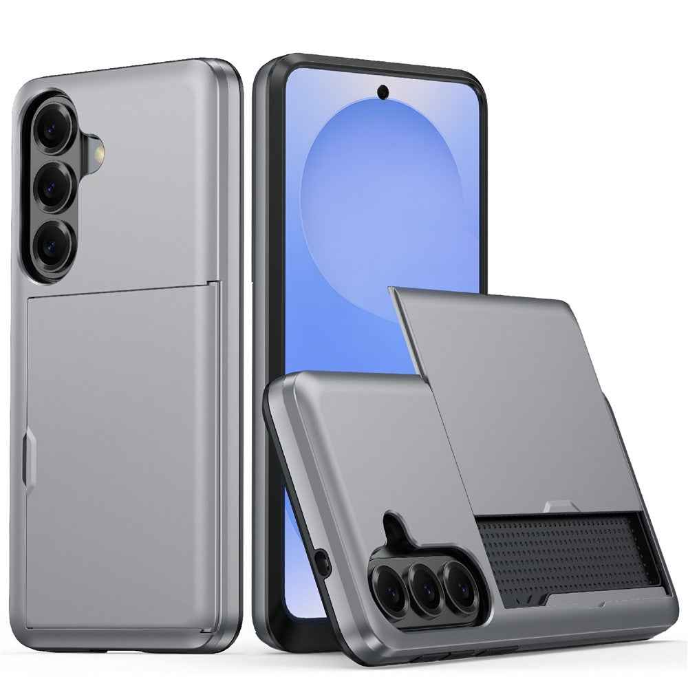 For Samsung Galaxy A57 5G Case with Card Holder TPU + PC Phone Back Cover - Grey