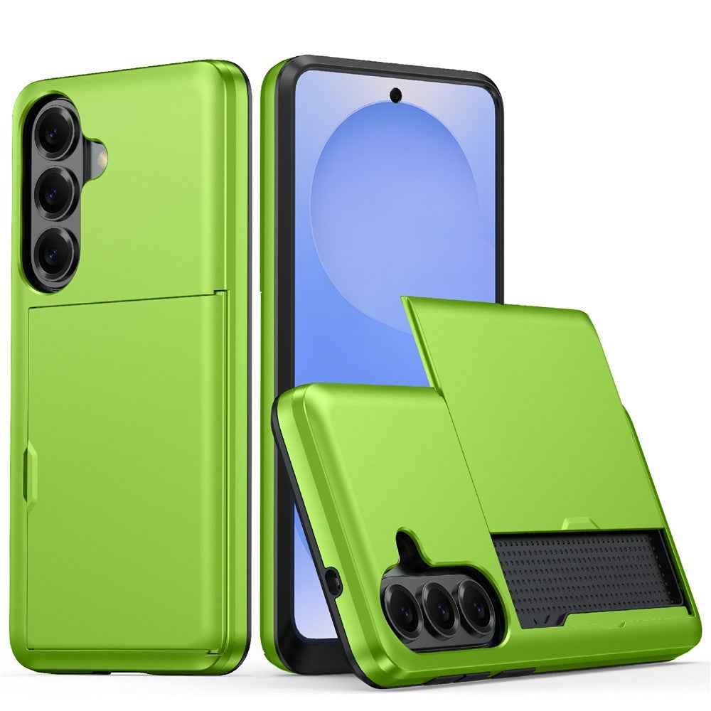 For Samsung Galaxy A57 5G Case with Card Holder TPU + PC Phone Back Cover - Green