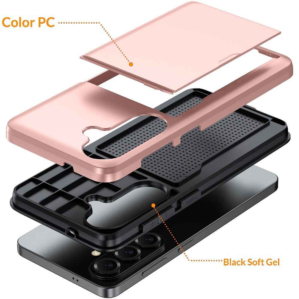 For Samsung Galaxy A57 5G Case with Card Holder TPU + PC Phone Back Cover - Green