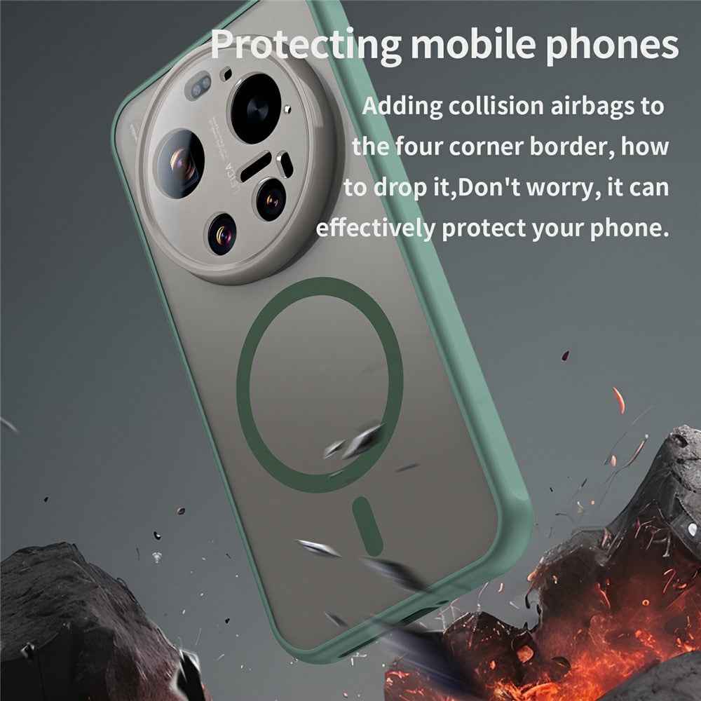 For Xiaomi 17 Ultra 5G Magnetic Case Anti Drop PC + TPU Phone Cover - Green