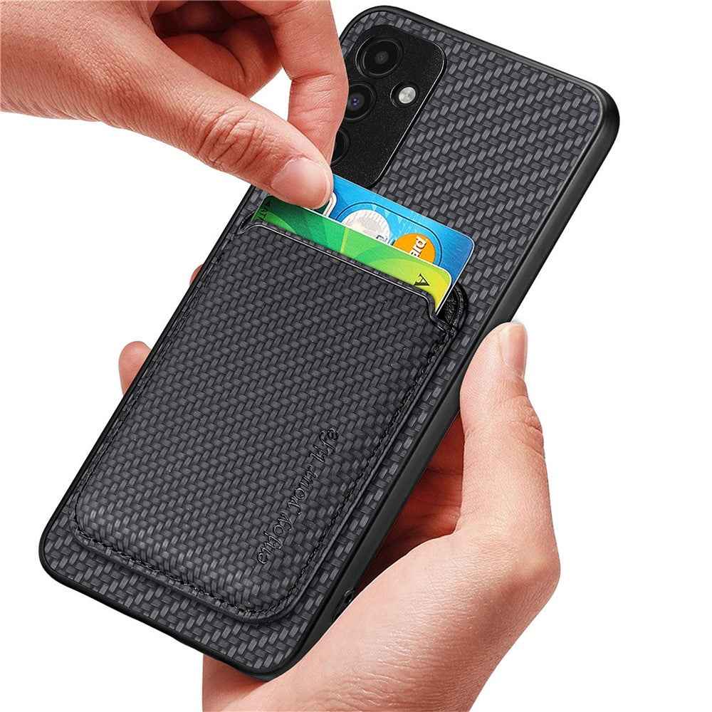 For Samsung Galaxy A57 5G Magnetic Case Detachable Card Holder Phone Back Cover - Black