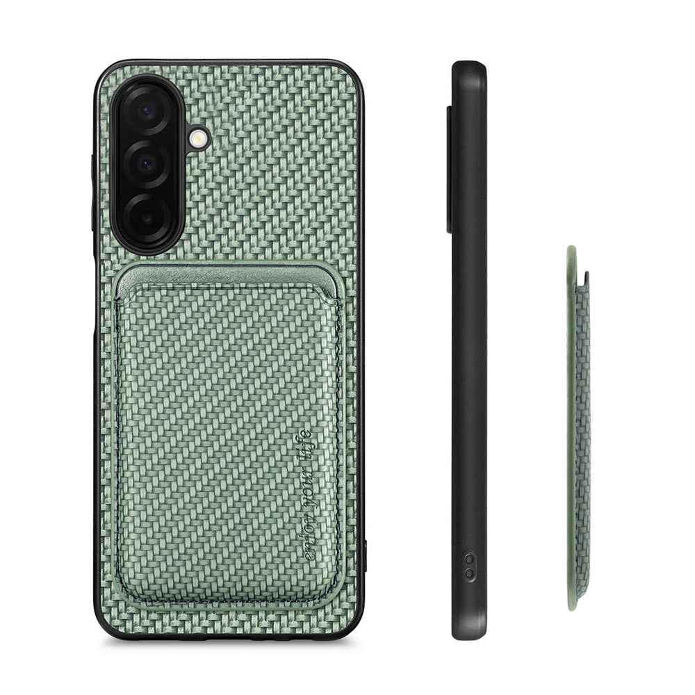 For Samsung Galaxy A57 5G Magnetic Case Detachable Card Holder Phone Back Cover - Green