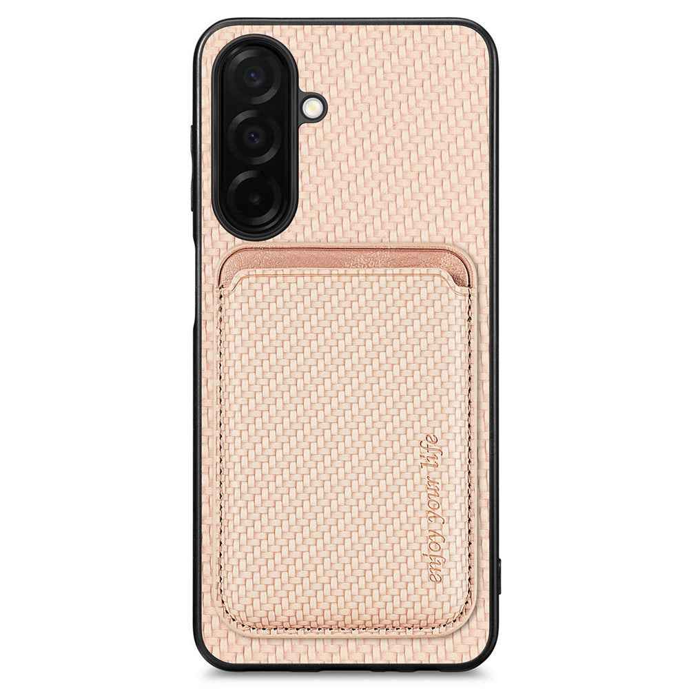 For Samsung Galaxy A57 5G Magnetic Case Detachable Card Holder Phone Back Cover - Beige