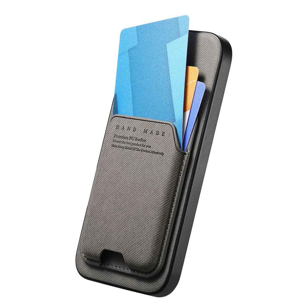 For Samsung Galaxy A57 5G Case Cloth Texture Leather + PC + TPU Phone Cover with Card Holder Kickstand - Grey