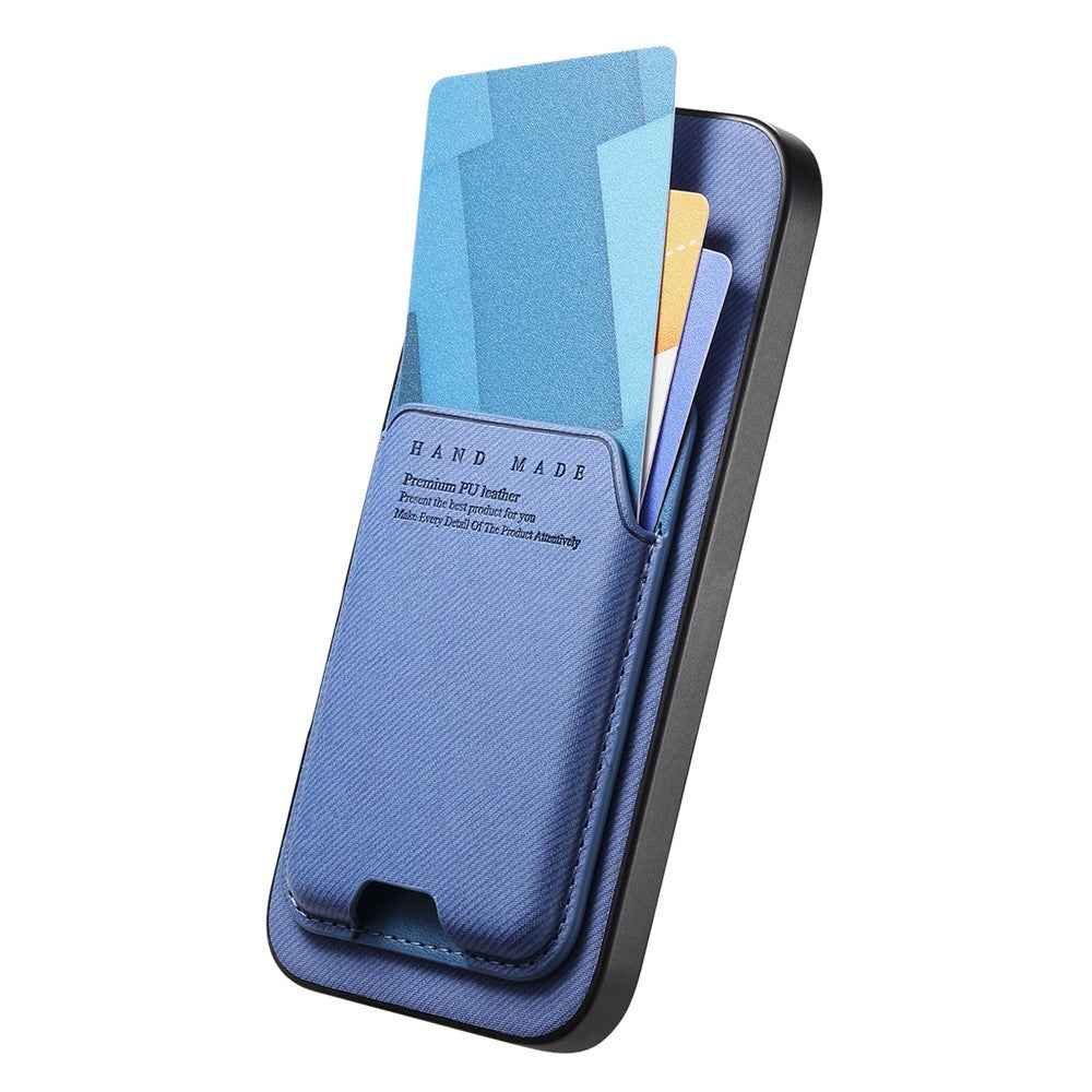 For Samsung Galaxy A57 5G Case Cloth Texture Leather + PC + TPU Phone Cover with Card Holder Kickstand - Blue