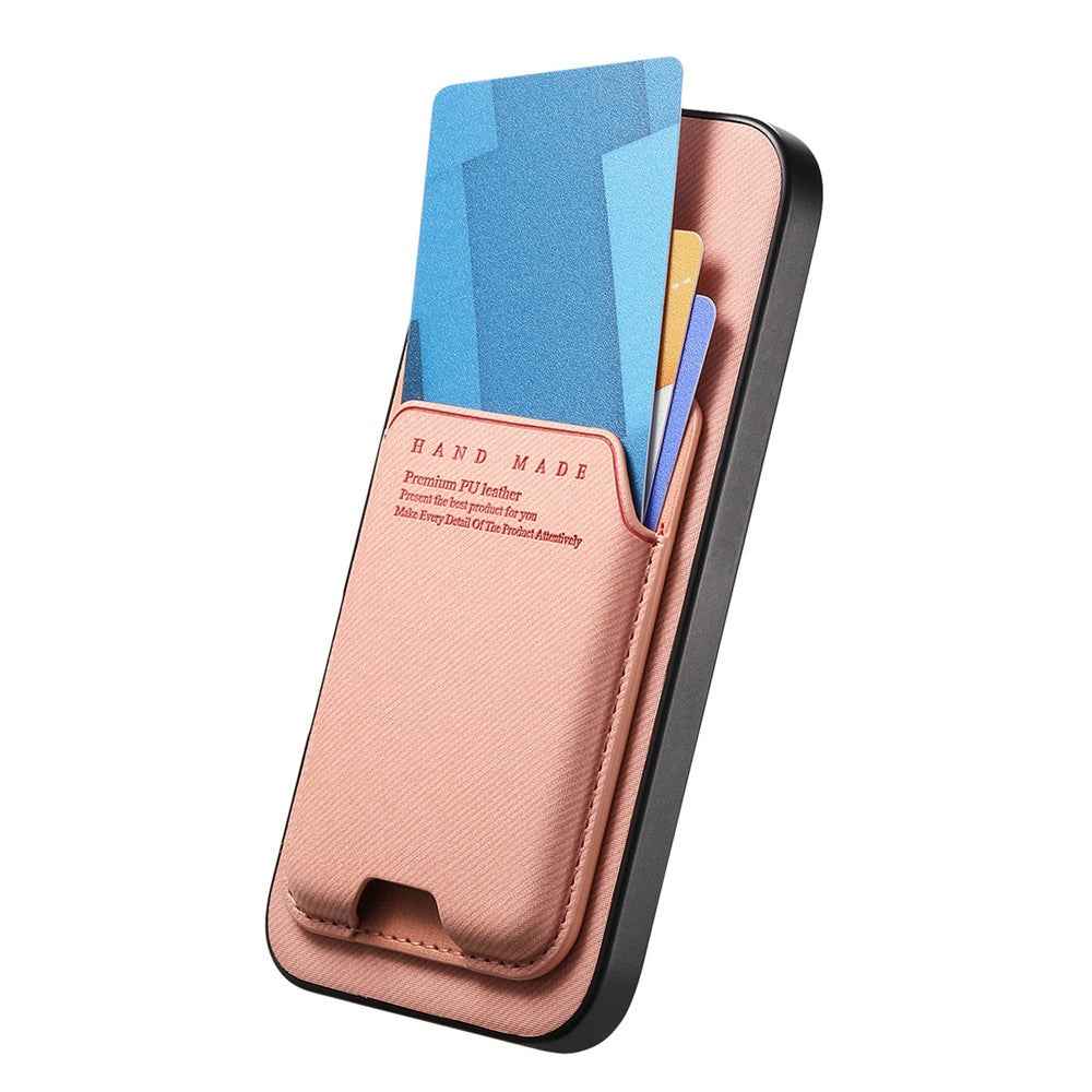 For Samsung Galaxy A57 5G Case Cloth Texture Leather + PC + TPU Phone Cover with Card Holder Kickstand - Pink