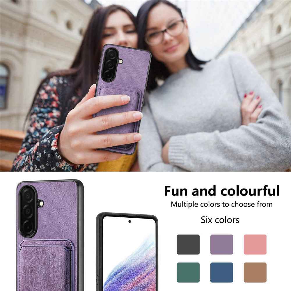For Samsung Galaxy A57 5G Magnetic Case Retro Leather + TPU Phone Cover with Detachable Card Slot - Black