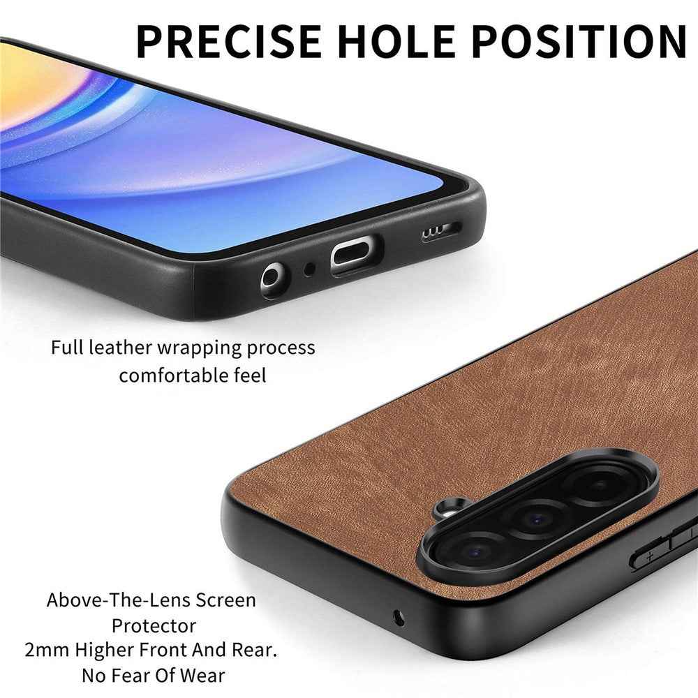 For Samsung Galaxy A57 5G Case Shockproof Slim Retro Leather Phone Back Cover - Brown