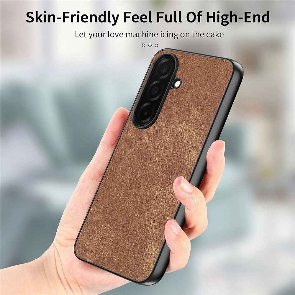 For Samsung Galaxy A57 5G Case Shockproof Slim Retro Leather Phone Back Cover - Brown