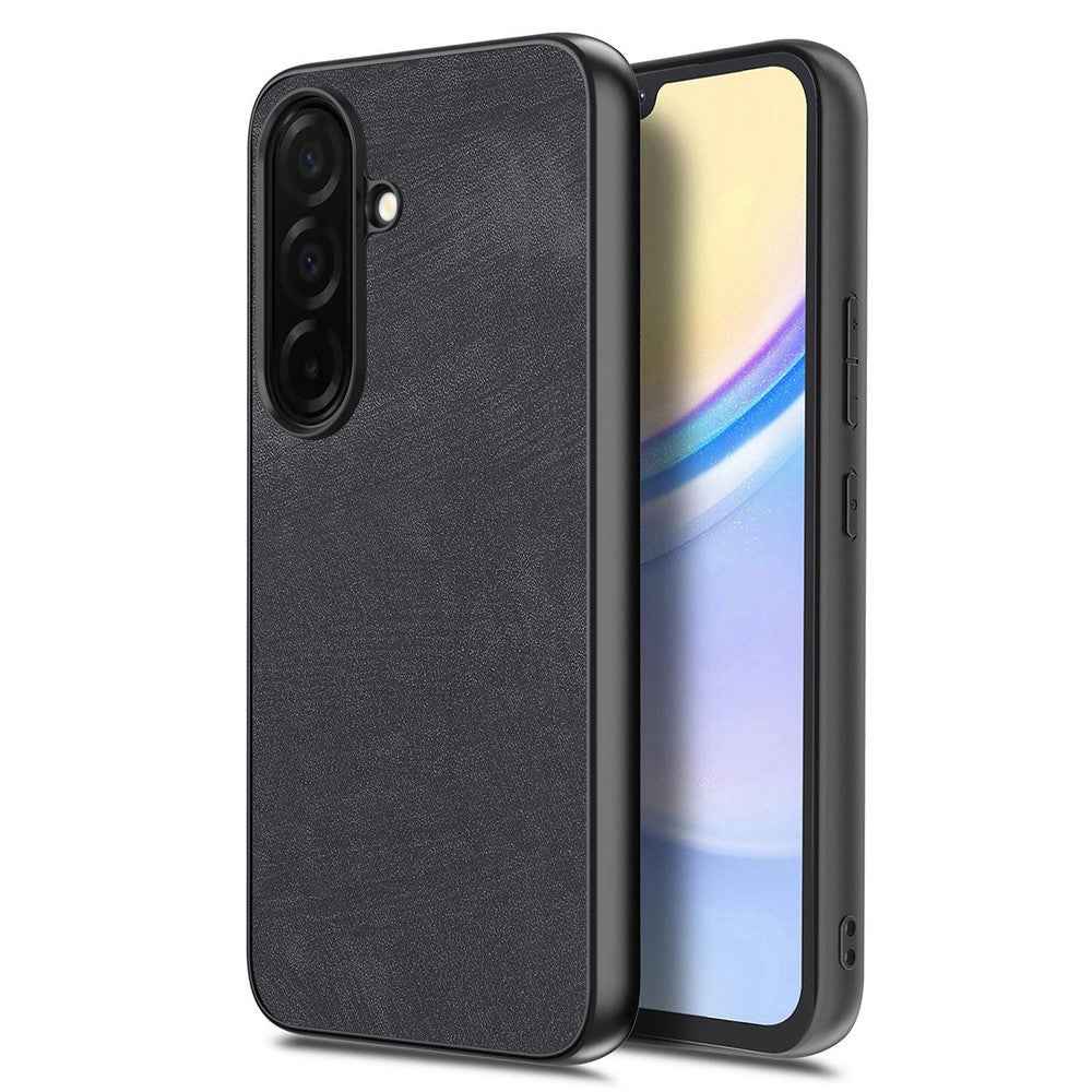 For Samsung Galaxy A57 5G Case Shockproof Slim Retro Leather Phone Back Cover - Black