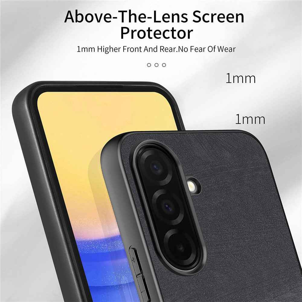 For Samsung Galaxy A57 5G Case Shockproof Slim Retro Leather Phone Back Cover - Black