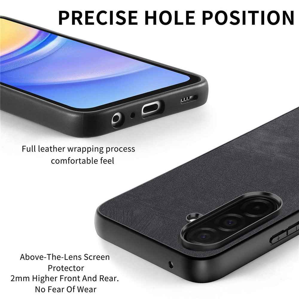 For Samsung Galaxy A57 5G Case Shockproof Slim Retro Leather Phone Back Cover - Black