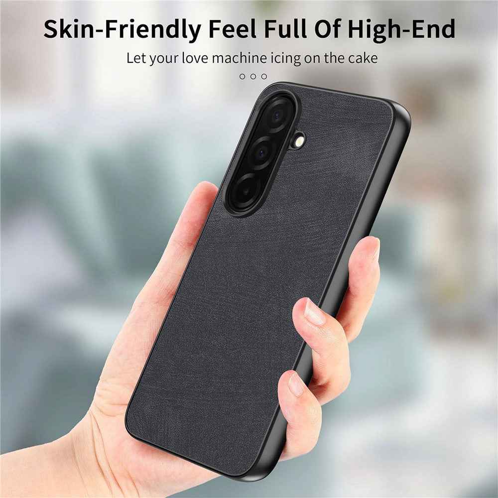 For Samsung Galaxy A57 5G Case Shockproof Slim Retro Leather Phone Back Cover - Black