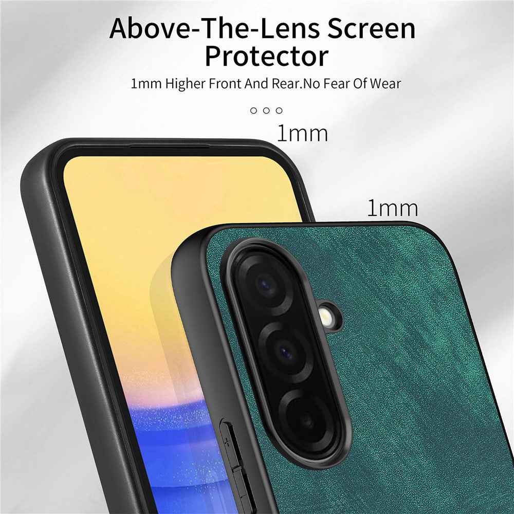 For Samsung Galaxy A57 5G Case Shockproof Slim Retro Leather Phone Back Cover - Green