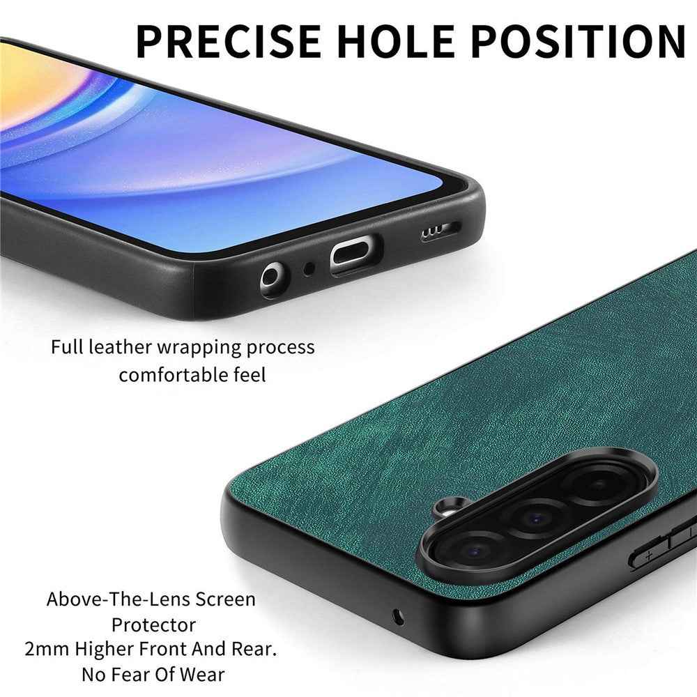 For Samsung Galaxy A57 5G Case Shockproof Slim Retro Leather Phone Back Cover - Green