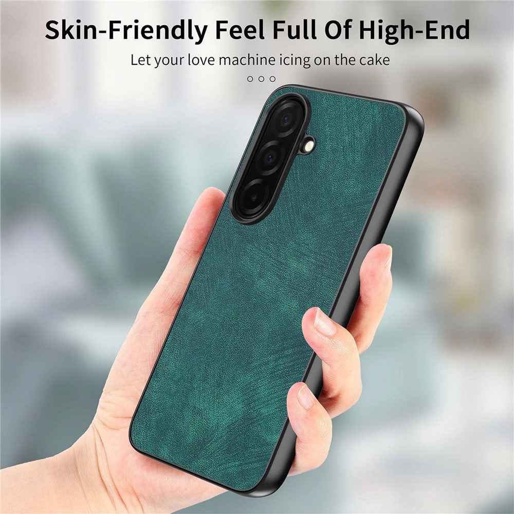 For Samsung Galaxy A57 5G Case Shockproof Slim Retro Leather Phone Back Cover - Green