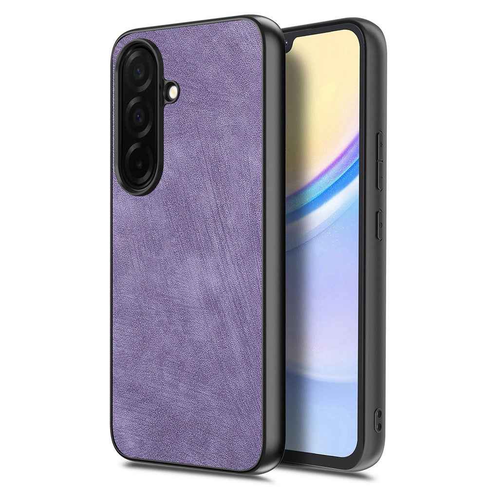 For Samsung Galaxy A57 5G Case Shockproof Slim Retro Leather Phone Back Cover - Purple