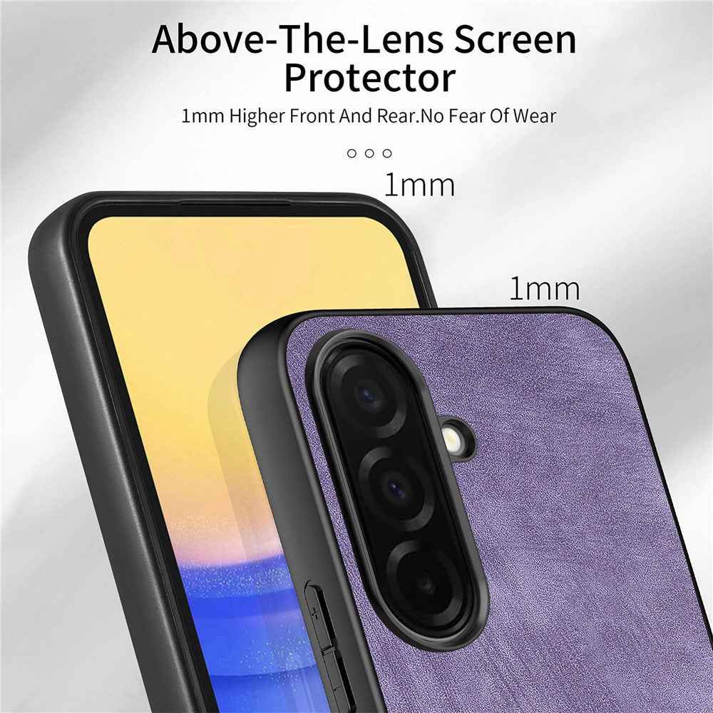 For Samsung Galaxy A57 5G Case Shockproof Slim Retro Leather Phone Back Cover - Purple